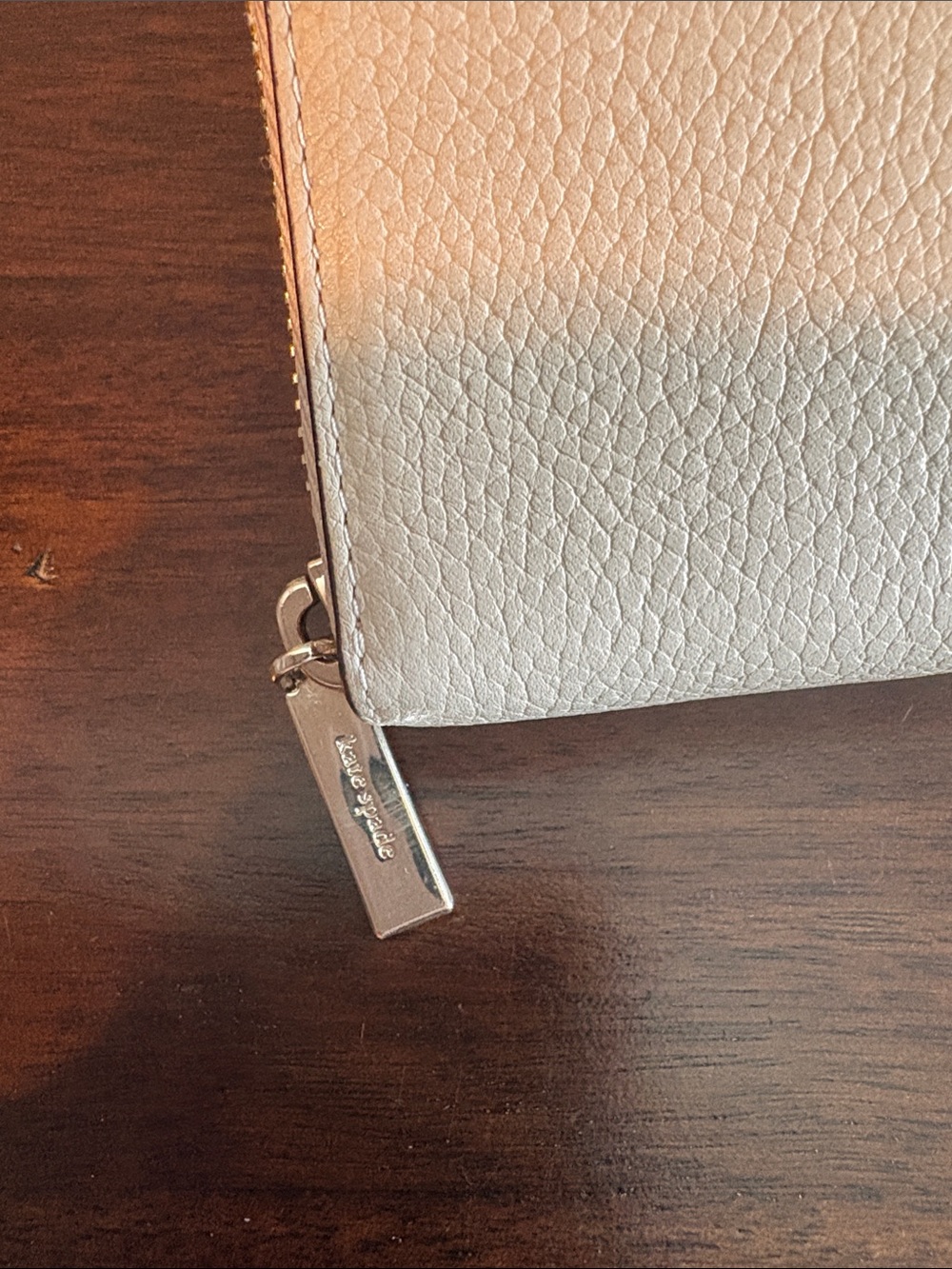 kate spade Cream and White Pebbled Leather Zip Wallet - Picture 5 of 17